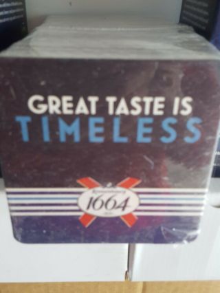 Kronenbourg 1664 t wo Pints Glasses Beer and 20 coasters. 3
