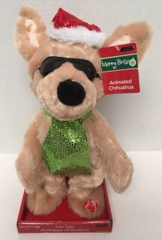 Dandee Singing Dancing Chihuahua Christmas Dog Plush Mwt Feliz Navidad C9