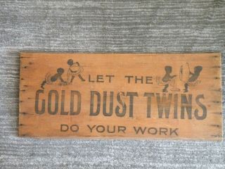 Gold Dust Twins Soap Black Americana Side Panel Of Wooden Box Late 1800