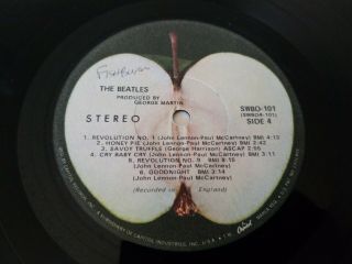 The Beatles White Album 1968 Vinyl LP Apple Records SWBO - 101 Numbered 0241595 8