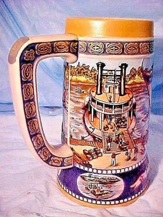 Vintage Miller Beer Stein Mug - Great American Achievements First River Steamer