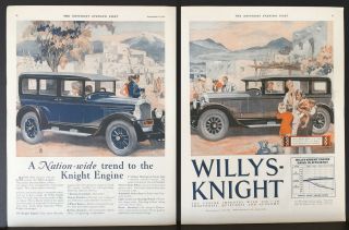 1927 Green Willys - Knight 4 - Door Sedan Taos Mexico Indian Pueblo Print Ad