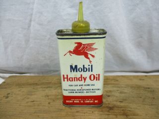 Vintage Mobil Handy Oil Can 4 Oz.  Size Empty Solid