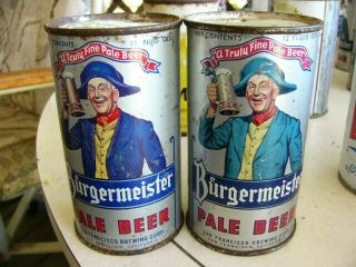 Vintage Burgermeister Pale Beer Flat Top Can San Francisco Brewing Corp.