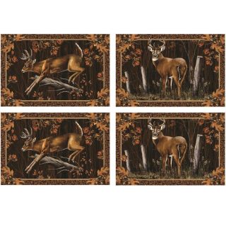 Deer Placement Set 4 Rustic Buck Hunter Cabin Lodge Kitchen Decor Table Gift