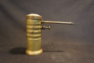 Old Vtg Collectible Eagle Brass Oil Can Oiler Finger Pump
