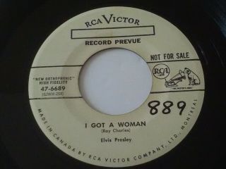 Elvis Presley I Got A Woman B/w Money Honey Rare Org Canada White Label Promo 45