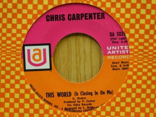 Chris Carpenter 45 This World On Waterfalls On United Artists