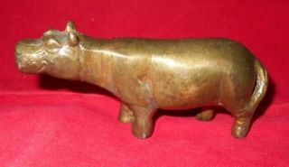 Unusual Vintage Bronze Clad Metal Hippopotamus With Personality Figurine