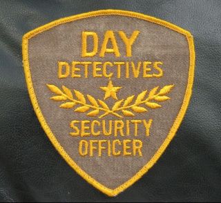 Day Detectives Embroidered Sew On Patch Security Officer Uniform 4 " X 4 1/4 "