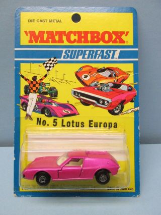 Matchbox Superfast 5a Lotus Europa Pink / Wide Wheels / Blister