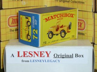 Matchbox Lesney 72b Standard Cj Jeep Type E4 Model Empty Box Only