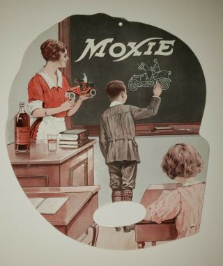Drink Moxie Cola Fan Pull Advertising Sign