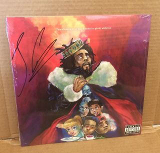 J.  Cole Kod Autographed Signed Vinyl Lp Record (limited Edition,  Red Colored)