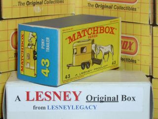 Matchbox Lesney 43c Pony Trailer Type E4 Empty Box Only