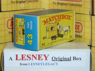 Matchbox Lesney 43c Pony Trailer Type E4 Empty Box Only 2