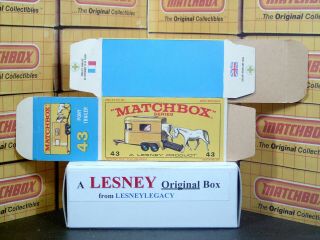 Matchbox Lesney 43c Pony Trailer Type E4 Empty Box Only 3