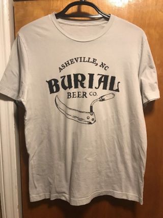 Burial Beer Co Asheville Nc Mens Xl Rare Gray Beer T Shirt