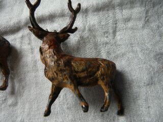 Antique Vintage Hand - painted Cast Metal Stag/Deer Grouping (Set 3) Germany – VGC 6