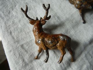 Antique Vintage Hand - painted Cast Metal Stag/Deer Grouping (Set 3) Germany – VGC 7