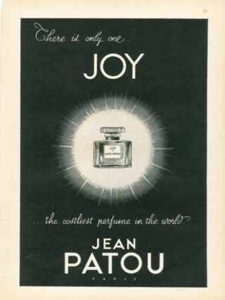 1958 Jean Patou Print Ad Joy Perfume Vintage Bottle