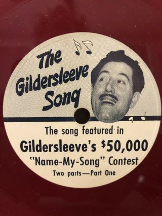 The Great Gildersleeve Kraft Foods $50,  000 Song Contest Record Rare W/Envelope 2