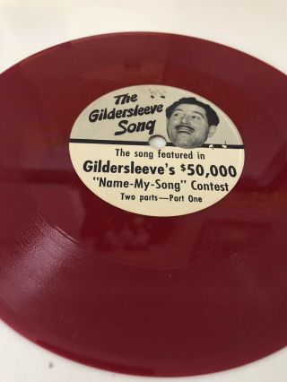 The Great Gildersleeve Kraft Foods $50,  000 Song Contest Record Rare W/Envelope 5