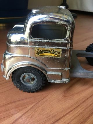 Vintage Structo Toys Chrome and Metal Semi Truck Cab C - 3044 4