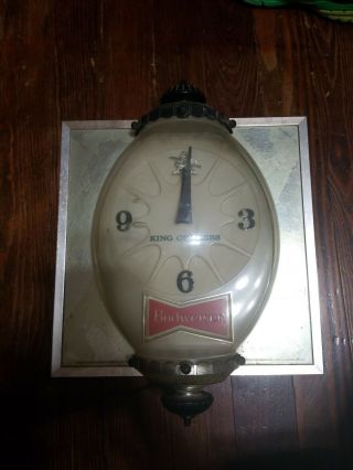 Vtg Anheuser Busch Budweiser Bubble Lighted Clock King Of Beers Bar Sign