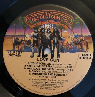 Kiss - Love Gun - 1977 US 1st Press NBLP 7057 VG,  Ultrasonic 4