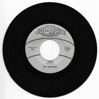 Kel Williams - Jo - Mar 1001 Rare Rockabilly Teen 45 Rpm Jane Vg,  Plays Great
