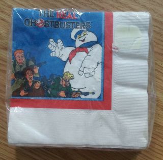 Nos Vintage 1986 The Real Ghostbusters Pack Of 16 Napkins 9 7/8 " X 10 "