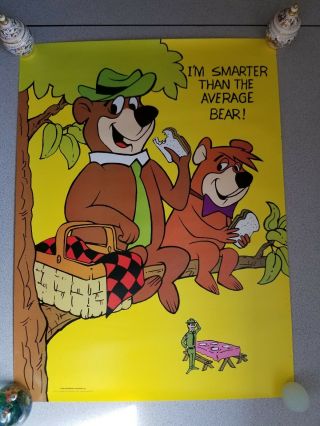 1979 Vintage 18 " X24 " Poster Yogi Bear & Boo - Boo Hanna - Barbara Cond