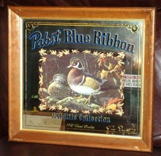 1990 PABST BLUE RIBBON BEER WOOD DUCKS MIRROR,  Third In A Series Limited Edition 2