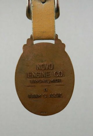 Vintage 1930s NOVO Hit & Miss Engine Advertising Watch Fob Lansing Mich 2