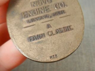 Vintage 1930s NOVO Hit & Miss Engine Advertising Watch Fob Lansing Mich 3