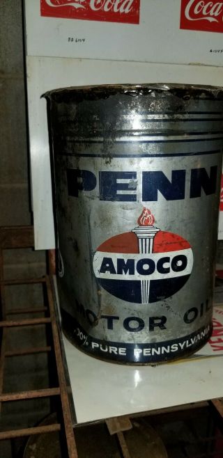 Penn Amoco 5 Qt Motor Oil Can