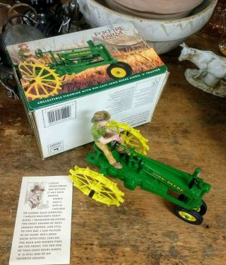 John Deere Die Cast Model A Tractor W/ Figurine Fox Fire Farm 1995 Ertl Nip