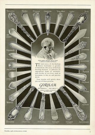 1920s Big Vintage Gorham Silver Patterns York Craftsman Photo Print Ad