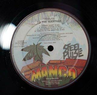 STEEL PULSE “Tribute to the Martyrs” 1979 Mango Reggae Vinyl 4