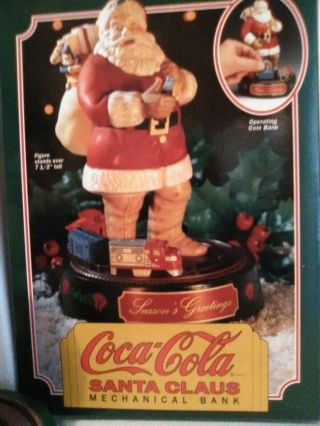 Coca Cola Santa Claus Mechanical Bank,  N We / 71/1 " Tall,  Operating Bank