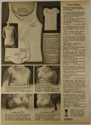1975 Vintage Paper Print Ad Bra Vest Panty Bodysuit Tights Lingerie Underwear