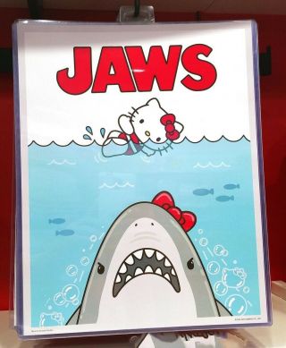 Authentic Universal Studios Hello Kitty Jaws Shark Movie Poster Print