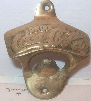 Coca Cola Brass Wall Mount Bottle Opener