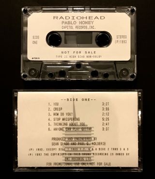 Radiohead Pablo Honey Rare 1993 Advance Cassette Capitol Us Promo