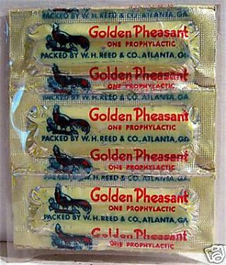 Golden Pheasant Old Full Condom Pack W H Reed Atlanta