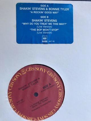 Shakin’ Stevens and Bonnie Tyler VERY RARE Promo Only HONG KONG 12” Vinyl Single 2