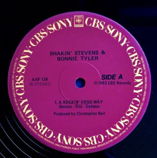 Shakin’ Stevens and Bonnie Tyler VERY RARE Promo Only HONG KONG 12” Vinyl Single 4