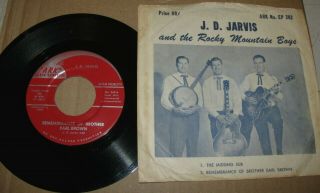 Ohio Bluegrass 45 - J.  D.  Jarvis - The Missing Sub - Picture Sleeve - Ark Records