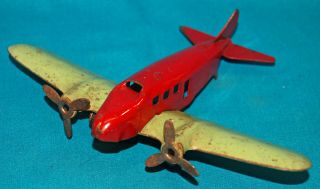 1930s Wyandotte Pressed Steel 2 Motor Airplane Toy